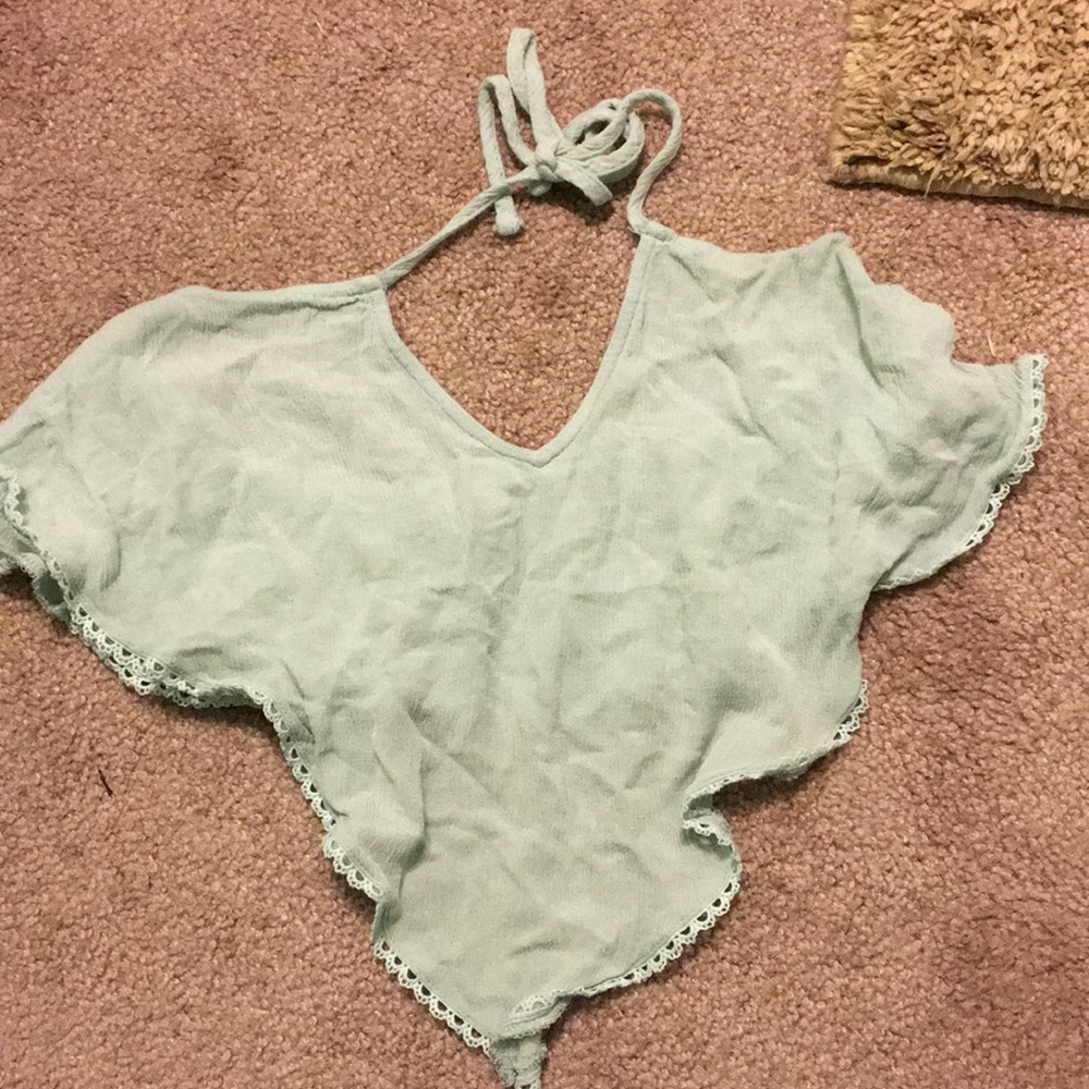 Light blue crop top